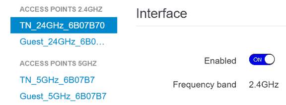 Wireless setup 2,4 GHz